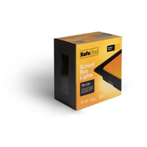 Product shot of a box of Safebus SB001B window mount School Bus Lights