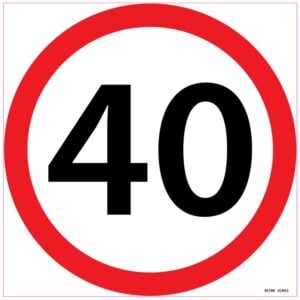 Small School Bus 40Km/h signage (4400mm x 440mm)