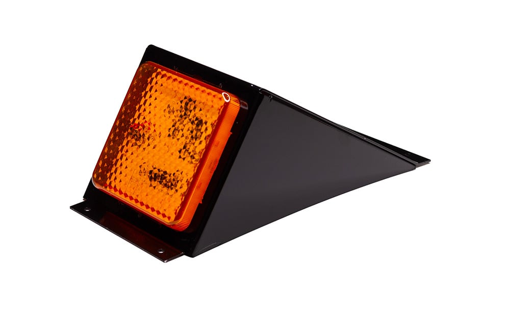 SB001FN Amber Orange roof mount school bus light in a black mount for 5th (H200) and 6th (H300) generation Toyota HiAce Commuter & LDV Deliver 9 bus to comply with New South Wales TS150 school bus regulations