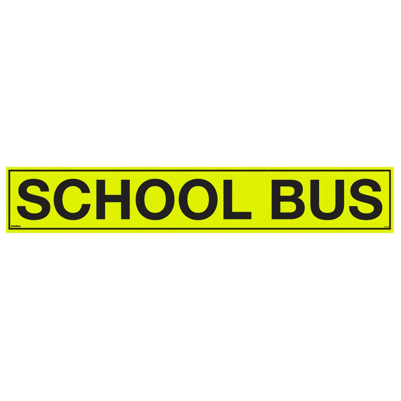 School Bus Sign – large, standard height lettering, 900mm x 150mm. Useful for small to medium sized school buses such as Toyota HiAce Commuter, Mitsubishi Rosa, Toyota Coaster. It is also used for some dual front windscreen buses such as Yutong and King Long.