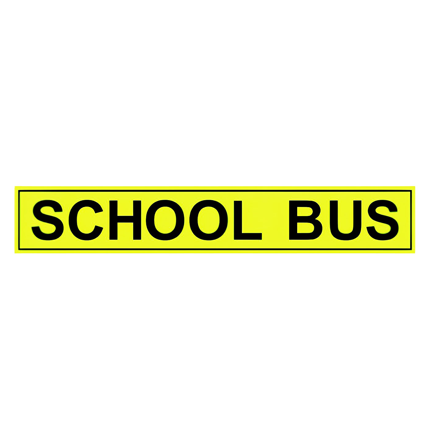 School Bus Sign – large, standard height lettering, 1200mm x 200mm. Useful for small to medium sized school buses such as Toyota HiAce Commuter, Mitsubishi Rosa, Toyota Coaster. It is also used for some dual front windscreen buses such as Yutong and King Long.