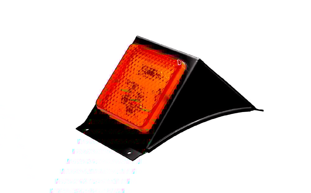Amber Orange school bus light in a black mount for a Mitsubishi Rosa bus to comply with NSW TS150 school bus regulations