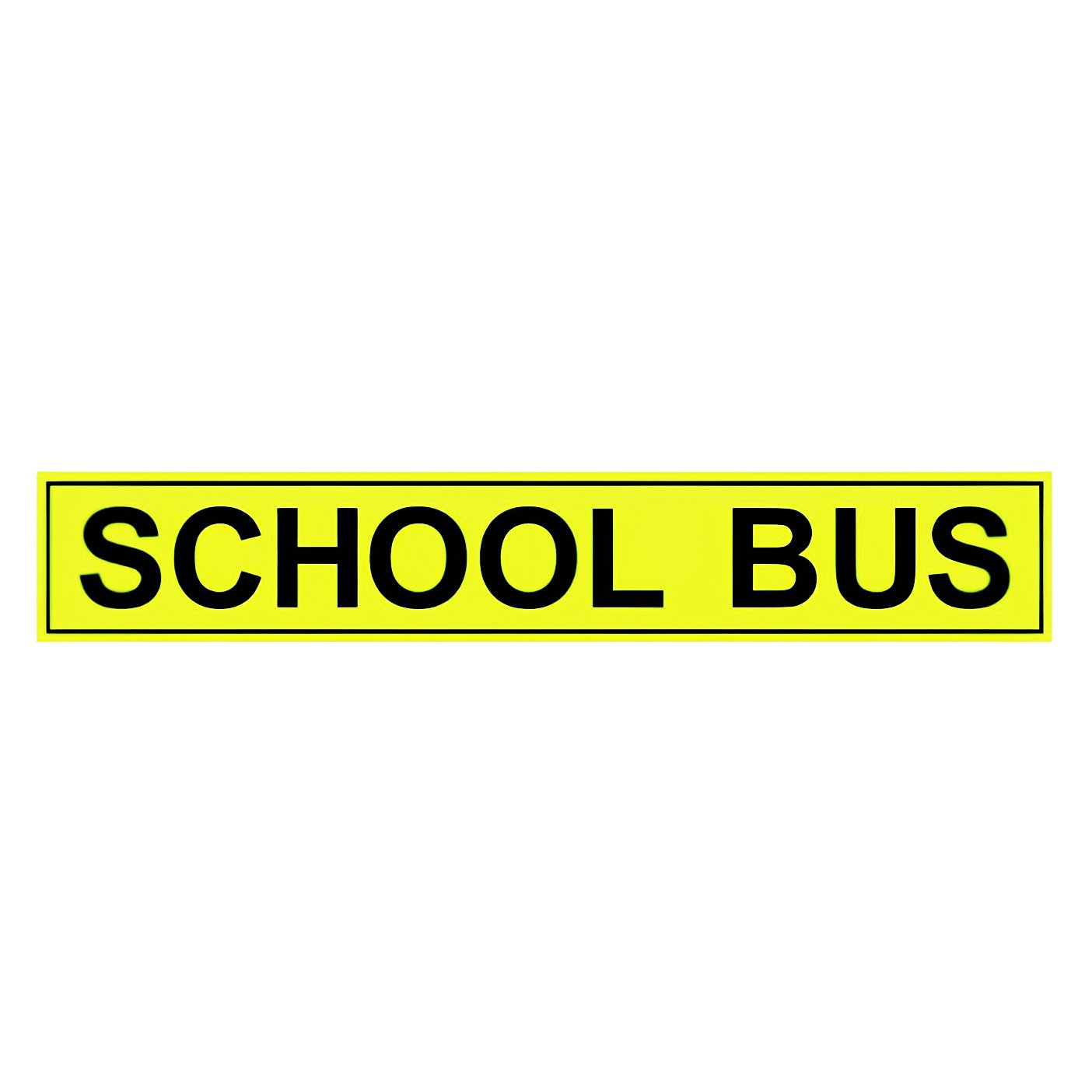 School Bus Sign – small, standard height lettering, 900mm x 150mm. Useful for small to medium sized school buses such as Toyota HiAce Commuter, Mitsubishi Rosa, Toyota Coaster. It is also used for some dual front windscreen buses such as Yutong and King Long.