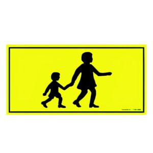 School Bus Sign – Mother & Child Sign (600mm x 300mm). Used for School Buses in Victoria, Queensland, South Australia, Northern Territory, Western Australia