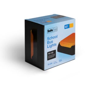 Product shot of a box of Safebus SB001A surface mount School Bus Lights