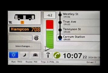 Transport Connected Bus TCB installation screen