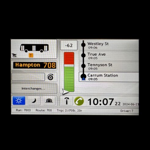 Transport Connected Bus TCB installation screen