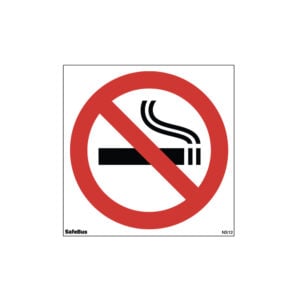 No Smoking sticker 120x120mm, printed on white vinyl