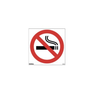 No Smoking sticker 80x80mm, printed on white vinyl