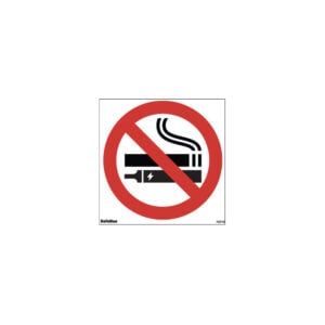 No Smoking & No Vaping sticker 80x80mm, printed on white vinyl