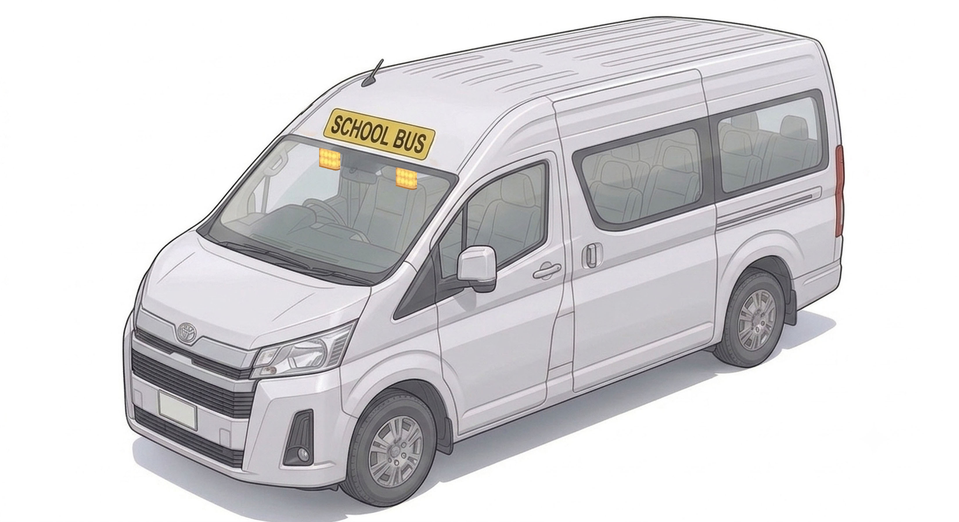Tasmanian school bus light kit for Toyota HiAce Commuter (2019+)