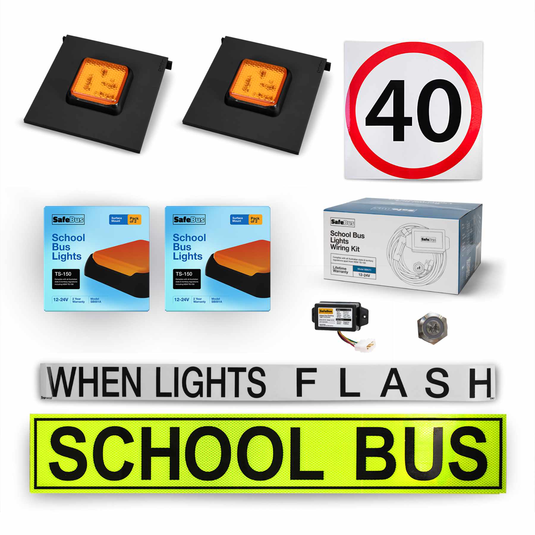 Tasmanian School Bus Light Kit for Higer – Destination Board Mount