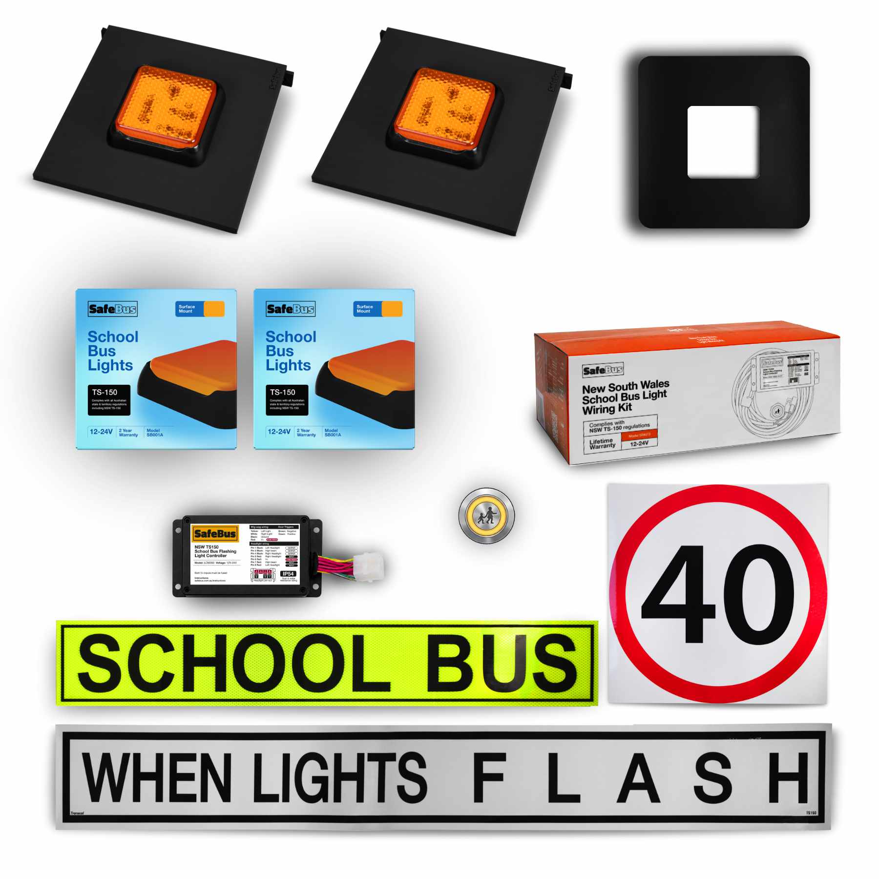 NSW TS150 School Bus Light Kit for Yutong D9 – Destination Board Mount